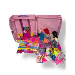 Vintage Barbie Huge Lot of Clothing & Accessories with Barbie Wardrobe Trunk 80s